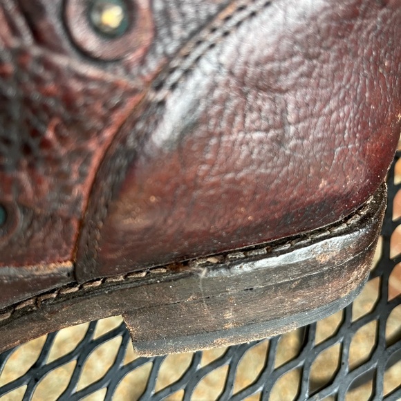 Frye Jenna Disc Short Leather Boots Brown 8 - Picture 6 of 13